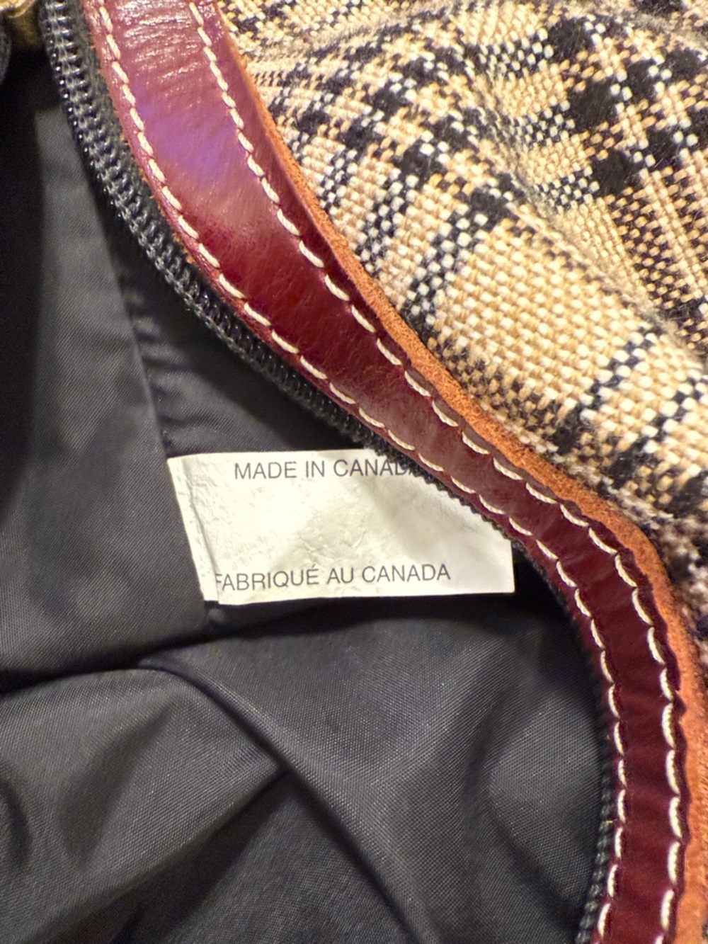 5/A Baker Classic Plaid Sling Backpack in Beige and Brown - Picture 6 of 6